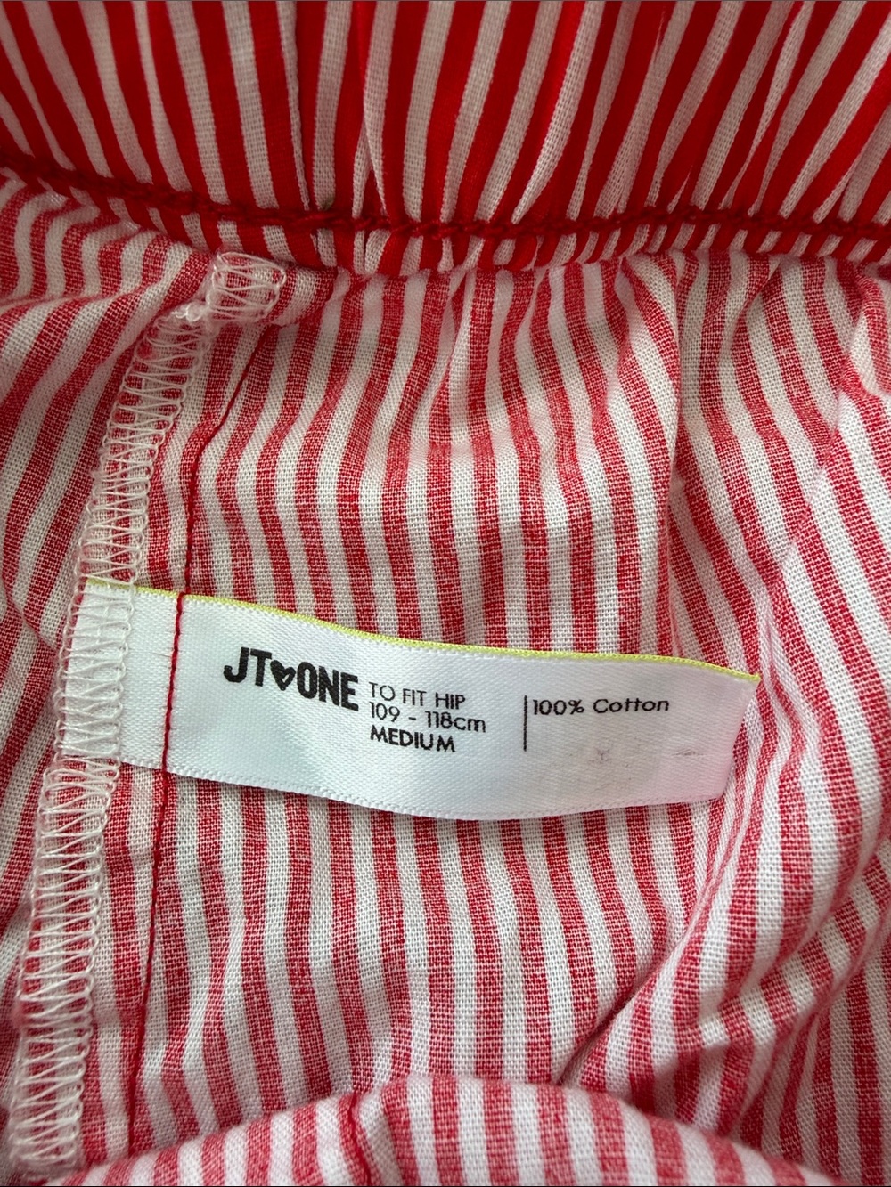 JT One Cherry Pajama Set Sweetness Overload sz Medium White Red Lace Striped - Picture 8 of 14